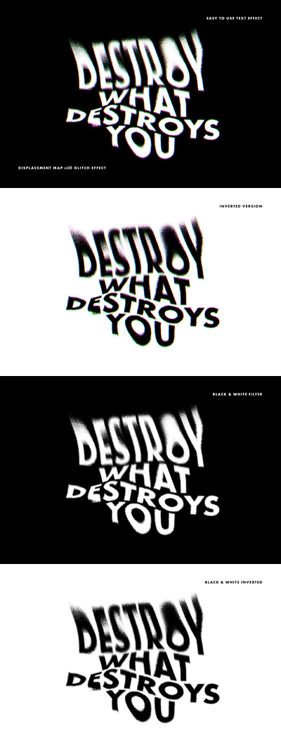 扭曲抖音小故障风格文字图层样式