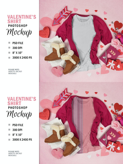 情人节T恤平面展示样机