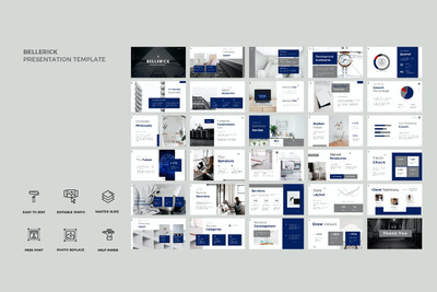 时尚高端简约清新商业商务powerpoint幻灯片演示模板（pptx）