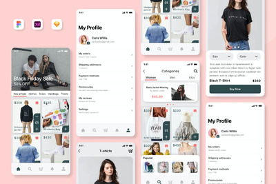 时尚电商APP UI KIT（FIG,SKETCH,XD）