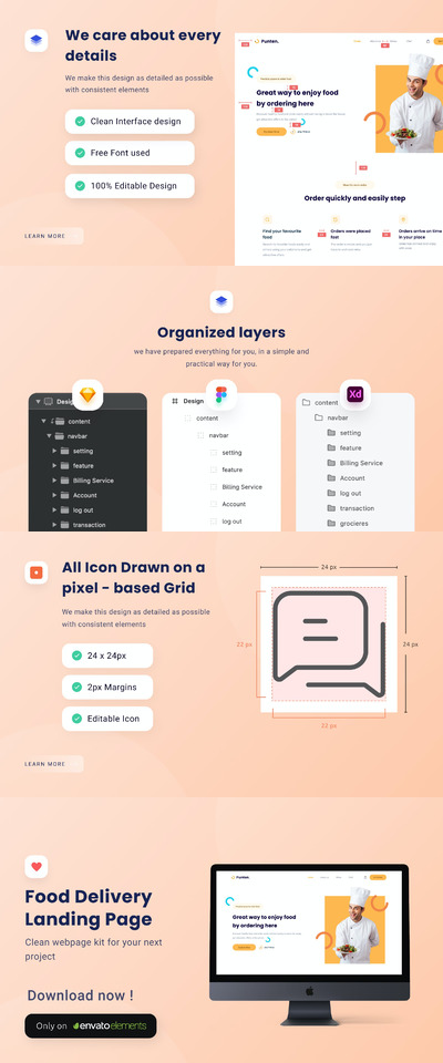 美食外卖网站模板（FIG,SKETCH,XD）