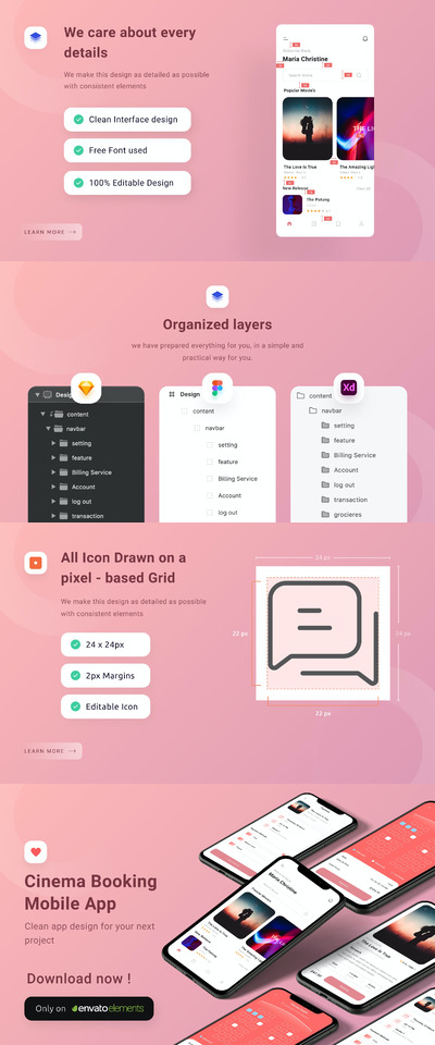 电影票预定APP UI（FIG,SKETCH,XD）
