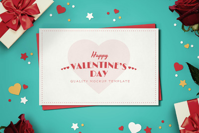 情人节主题印刷卡片模型