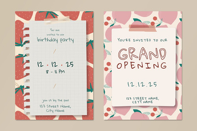 邀请卡水果图案边框背景