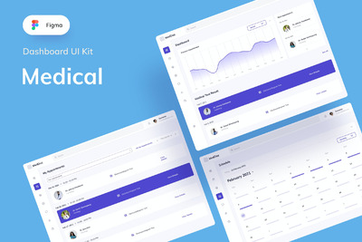医疗功能的网页后台UI仪表盘是模板