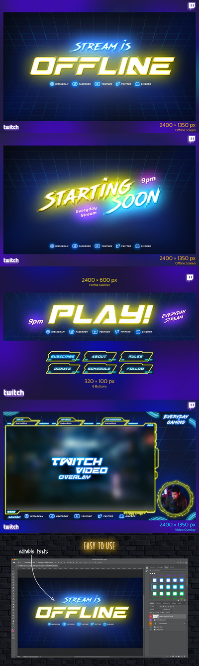 Twitch Neon Gaming Kit