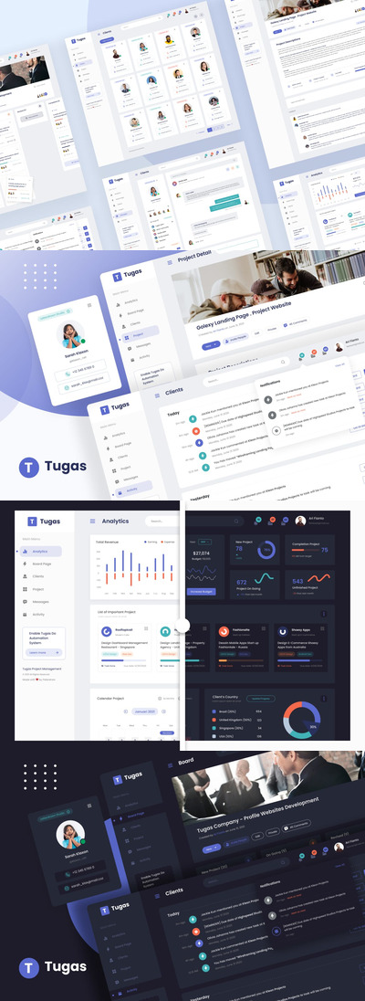 项目管理后台仪表盘网站UI模板