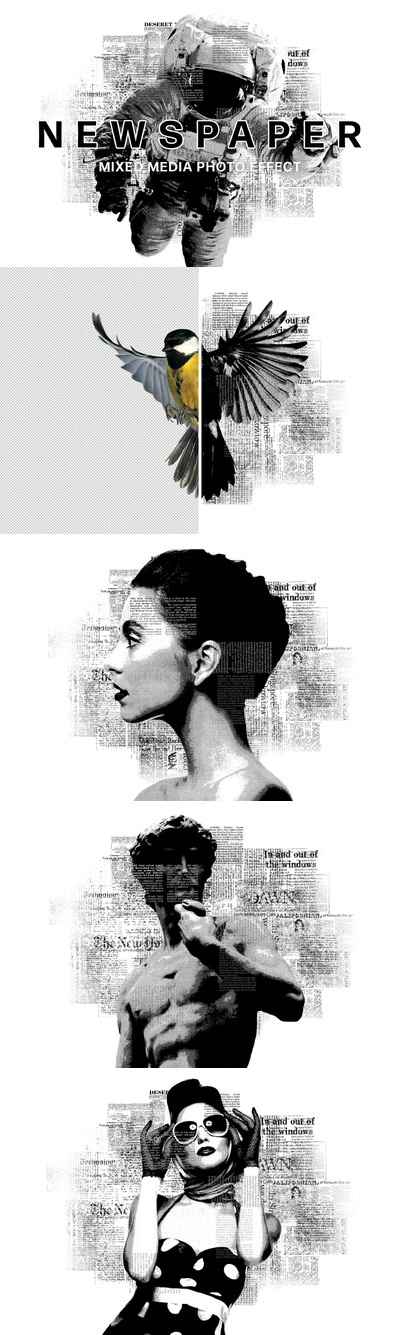 时尚高端报纸叠加效果图层样式