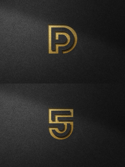 时尚高端金色浮雕效果logo标志设计VI样机展示模型mockups