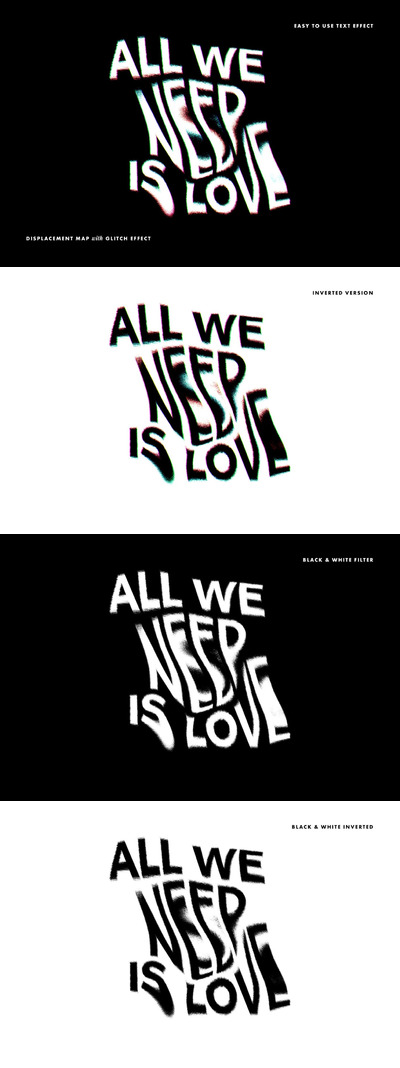 时尚高端抖音小故障风格文字效果图层样式