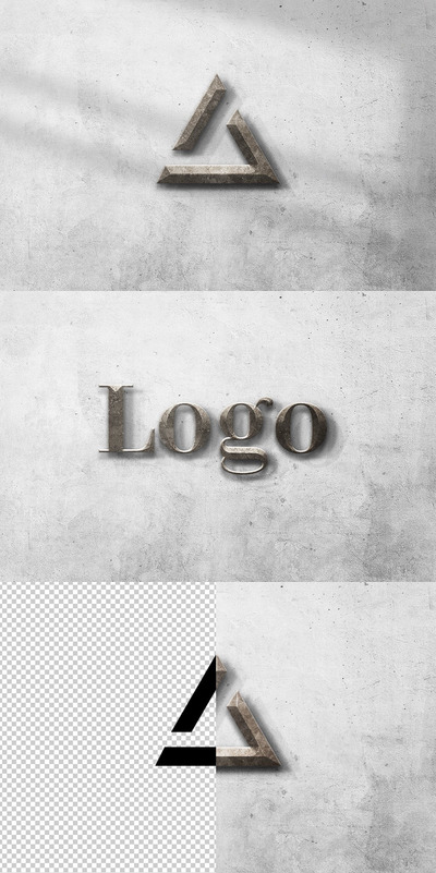 简约的大理石Logo设计模型