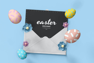 复活节信封卡片模型