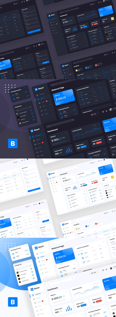 简单的个人银行管理仪表盘后台网页UI模板