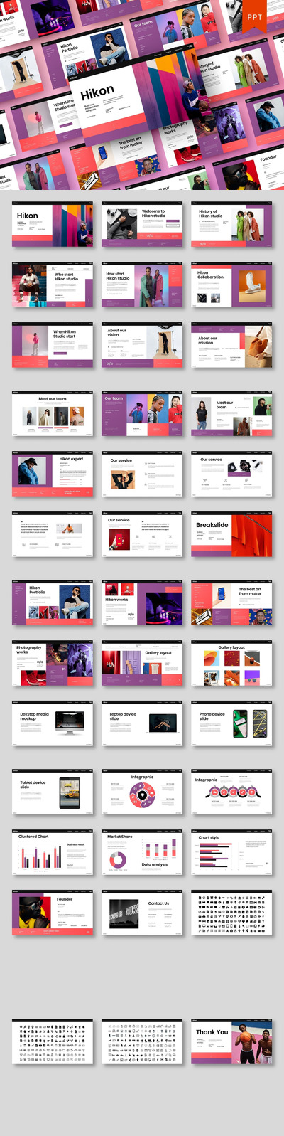 高端时尚专业的商业商务大数据powerpoint幻灯片演示模板（pptx）