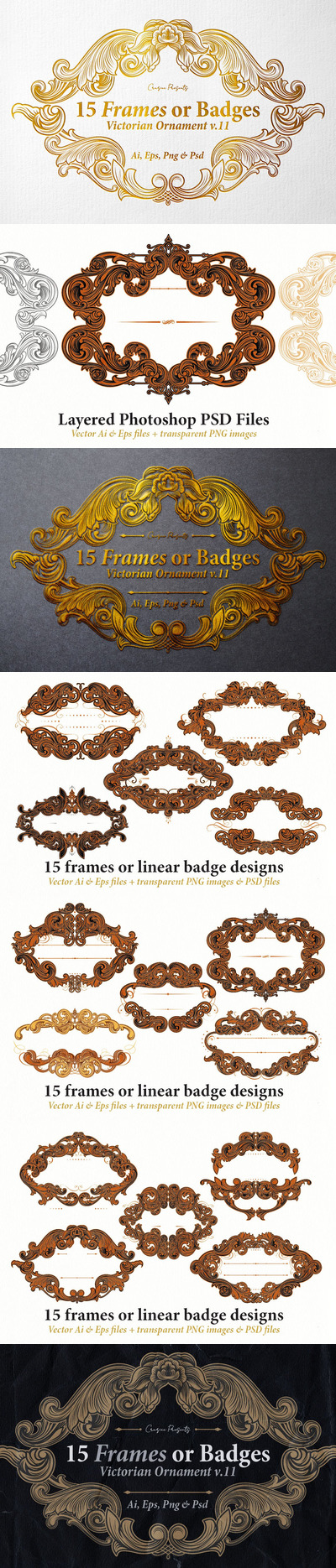 高端奢华欧式房地产复古维多利亚时代装饰花纹矢量背景底纹纹理集合-AI，EPS，PNG，PSD