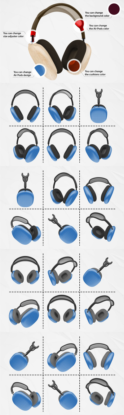 AirPods MAX苹果头戴耳机样机 (PSD)