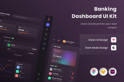 银行管理后台 UI Kit (FIG,SKETCH,XD)