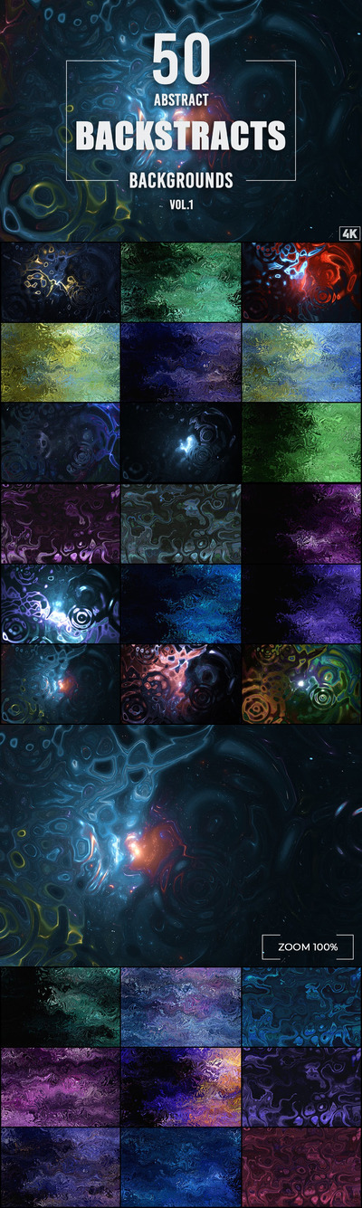 50个时尚高端抽象多用途的液体背景底纹纹理集合