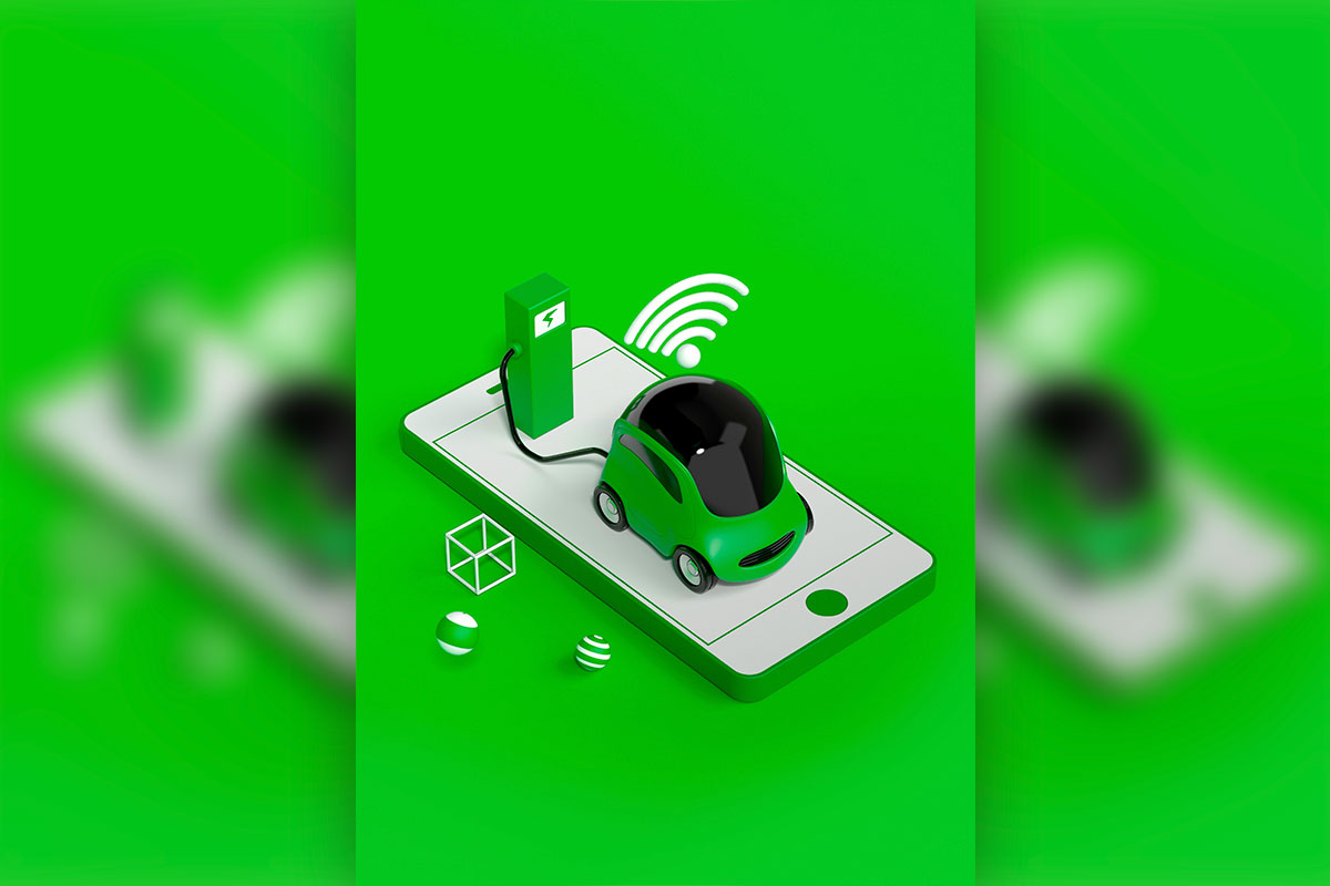 新能源汽车充电主题手机元素图形素材 (psd)
