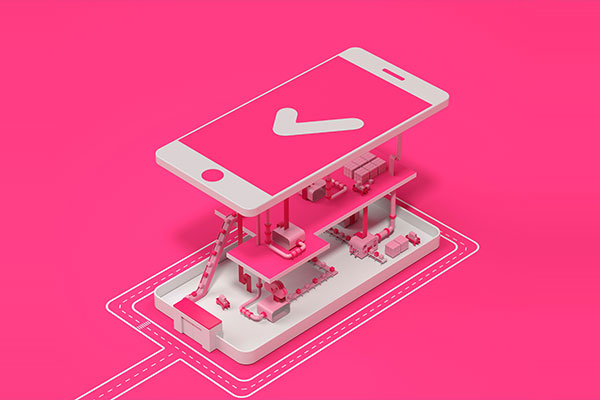 3D流水线工厂主题手机元素图形素材 (psd)