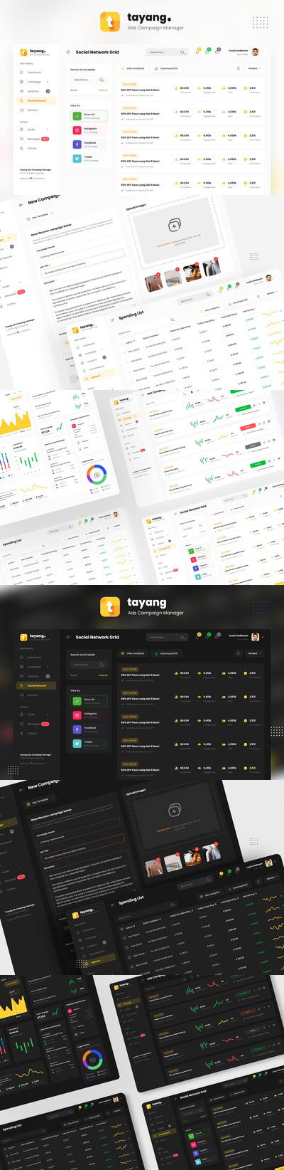 管理仪表板用户界面模板(FIG,PSD)
