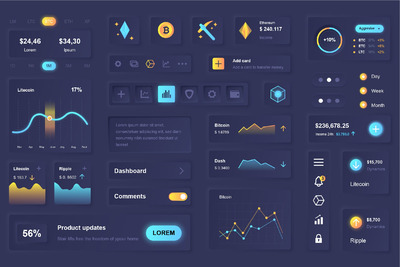 大数据仪表盘移动APP工具包(AI,EPS,JPG,PNG,PDF,SVG)