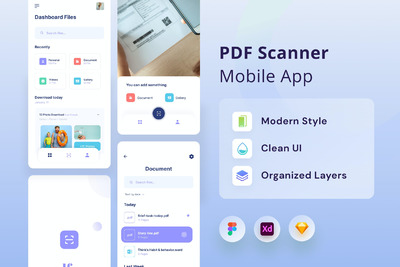 PDF 扫描APP UI (FIG,SKETCH,XD)