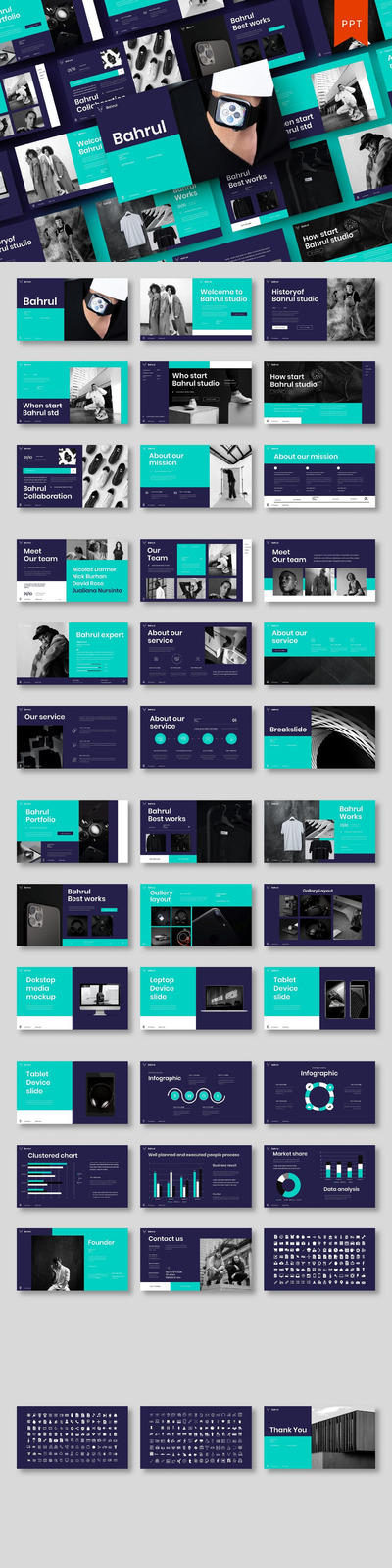 时尚高端专业的商业商务powerpoint幻灯片演示模板（pptx）