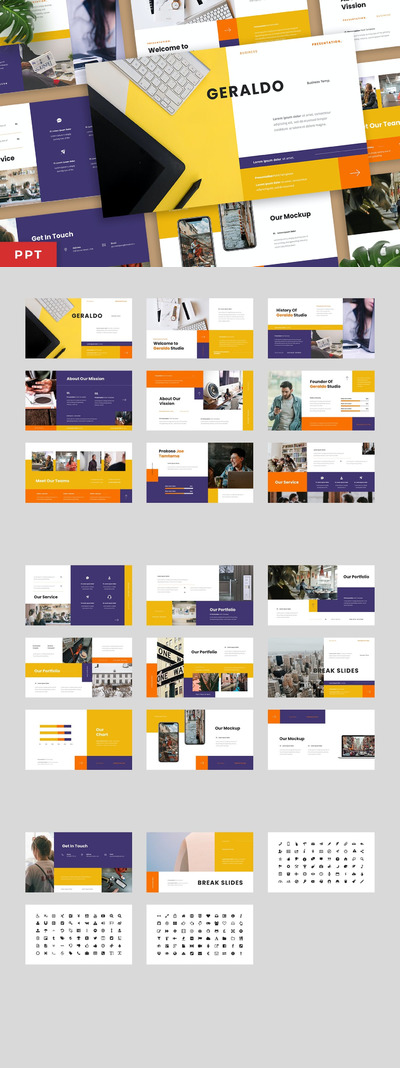 时尚高端专业的高品质商业商务powerpoint幻灯片演示模板（pptx）