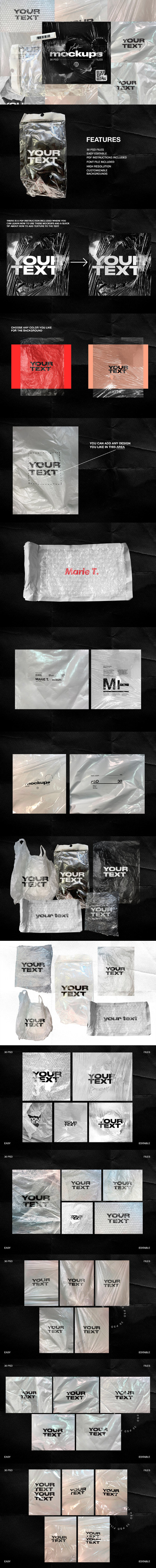 塑料保鲜膜包装样机套装[1.84GB,PSD]