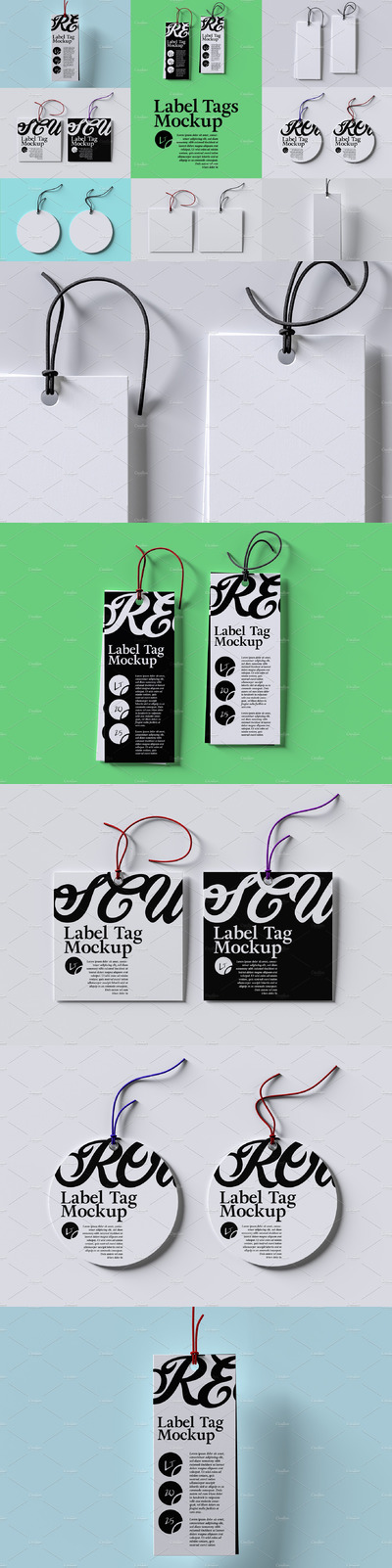 服装吊牌价格标签设计样机 (psd)