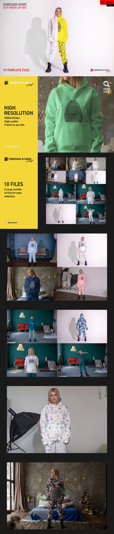 女式秋冬季运动套装服装样机 (psd)