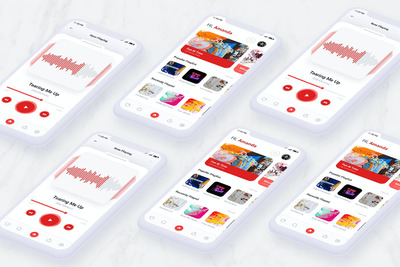 MusicNet移动应用程序 (PSD,XD)