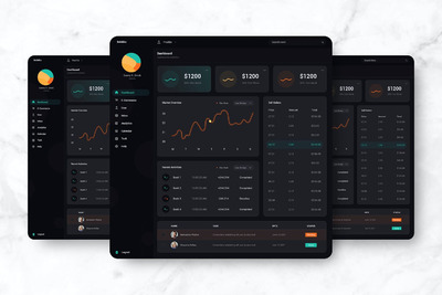 后台数据仪表盘UI (PSD,XD)