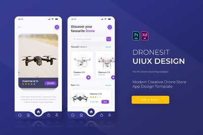 无人机应用APP UI (PSD,XD)
