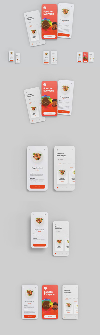 时尚简约好用的手机APP UI样机展示模型mockups