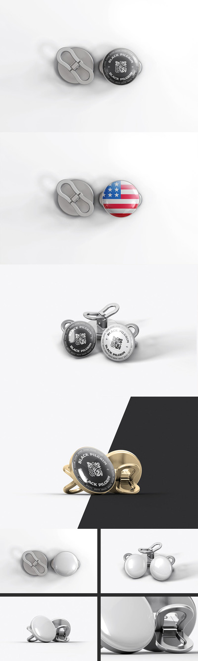 翻领徽章扣子模型 (PSD)