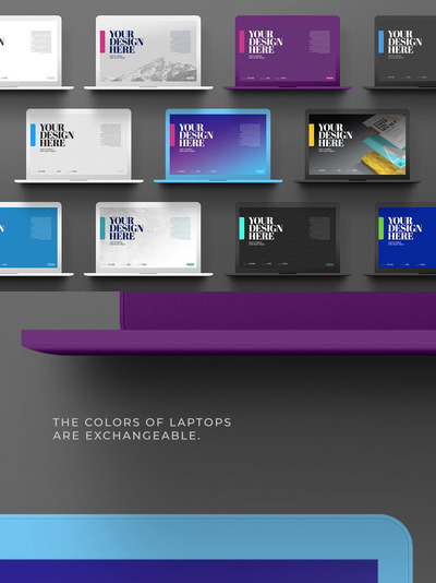 极简笔记本电脑模型 (PSD)