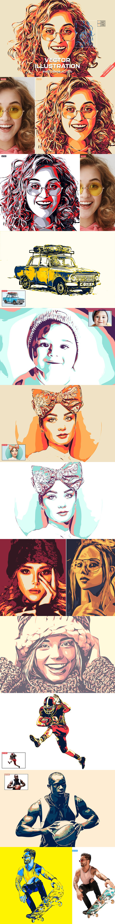 一键将位图转换为矢量格式的photoshop动作预设