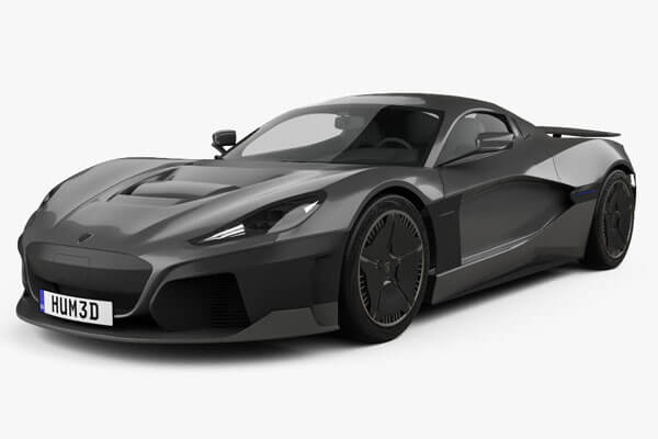 锐马克 Rimac C Two 2020 超级跑车3D模型下载（blend,C4D,OBJ,max,3ds,fbx,mb）