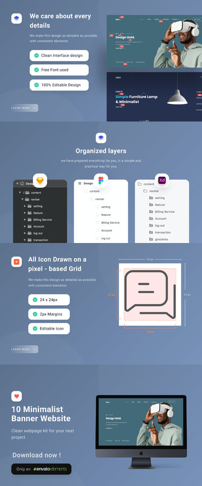 极简主义网页首页巨无霸banner模板 (FIG,SKETCH,XD)