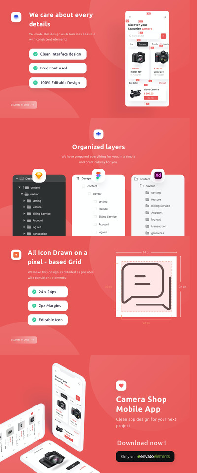 相机专卖电商APP Ui (FIG,SKETCH,XD)