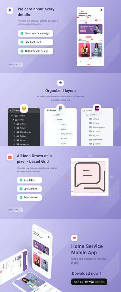 家政服务APP UI (FIG,SKETCH,XD)