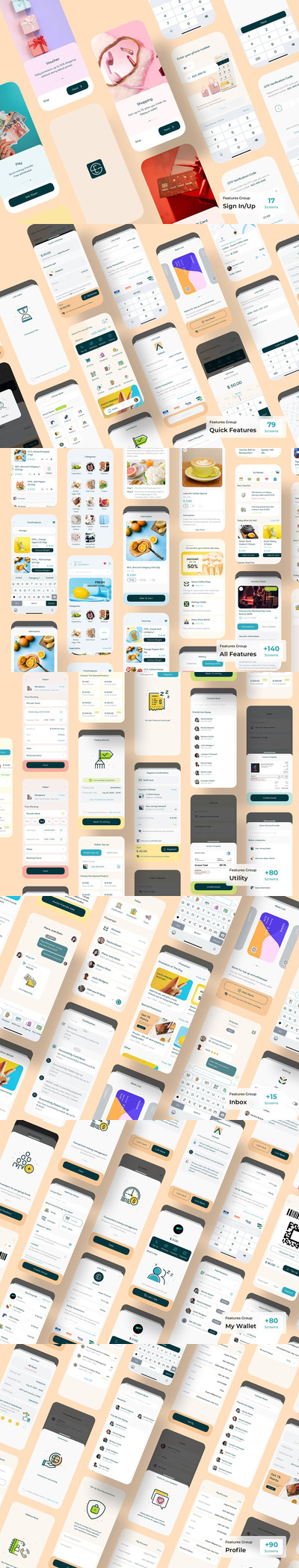 数字钱包移动用户界面套件APP UI (SKETCH)