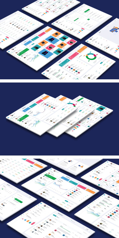 SAAS 仪表盘网站模板 (FIG,PSD,SKETCH,XD)
