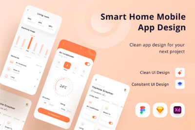 智能居家 App UI设计 (FIG,SKETCH,XD)
