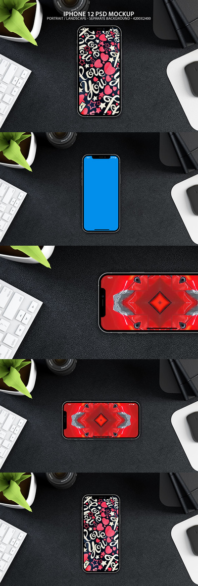 iPhone 12 APP UI样机展示模型mockups