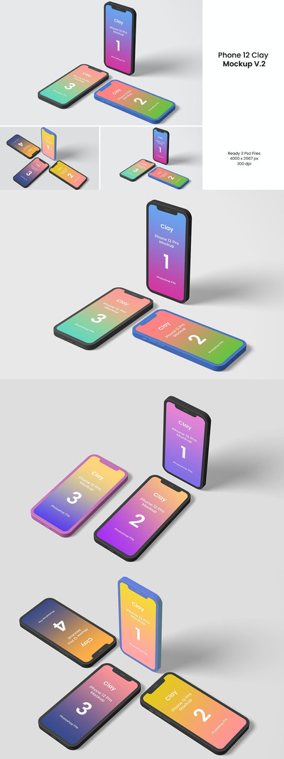 高品质的iPhone 12 APP UI样机展示模型mockups