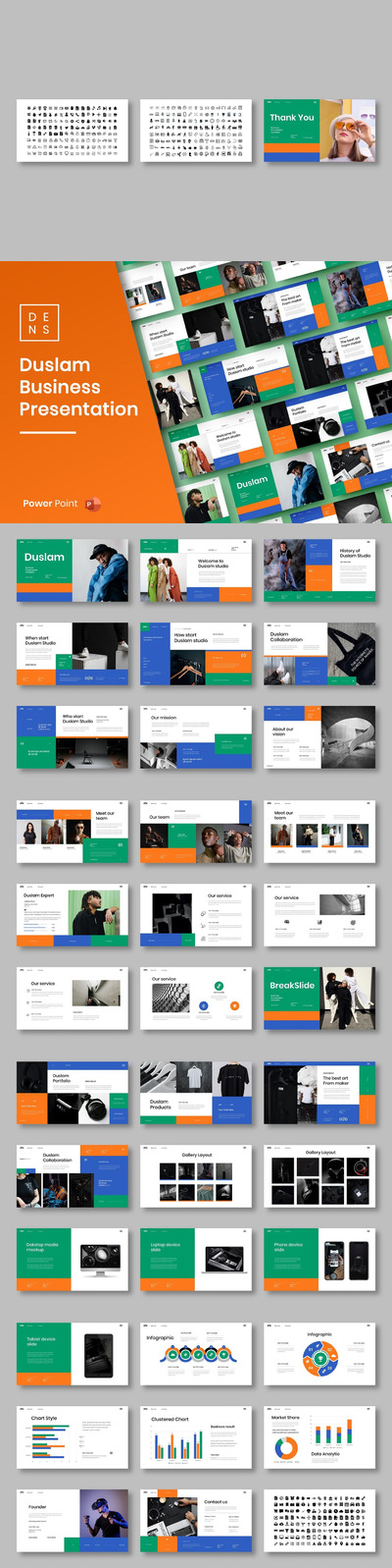 时尚高端清新简约多用途的商务商业powerpoint幻灯片演示模板（pptx）