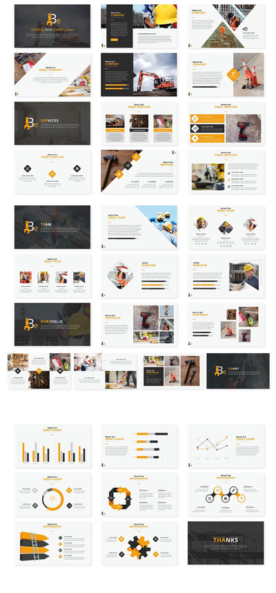 建筑施工主题的PPT模板(PPTX)